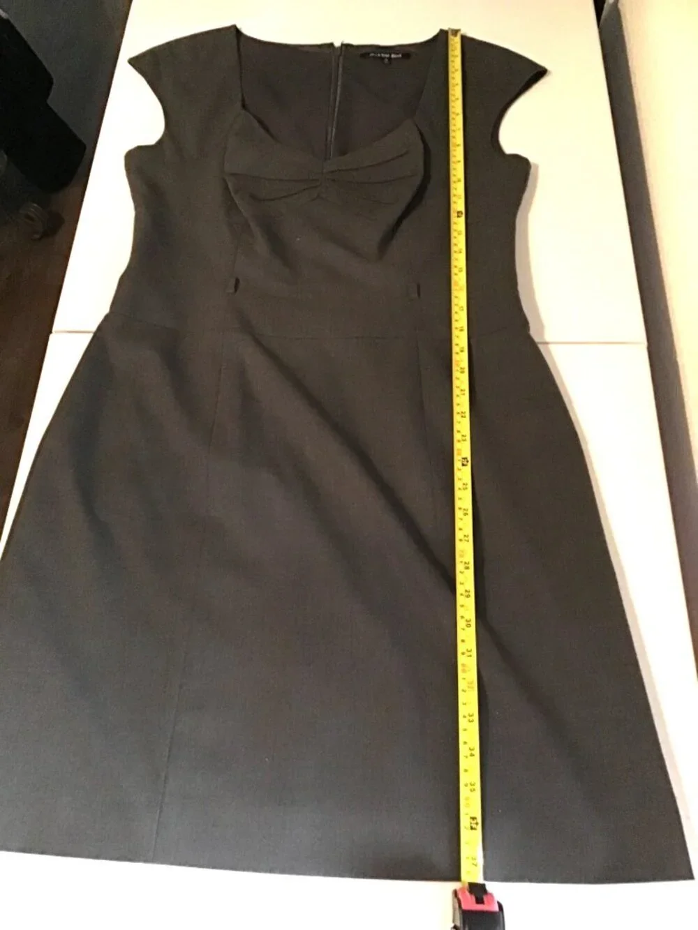 GIANNI BINI- WOMENS GREY BACK ZIP-UP CLOSURE MIDI DRESS SIZR 10 Missing belt. - Picture 5 of 5
